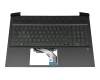 BJKVD3AF7FJ035 original HP keyboard incl. topcase DE (german) black/green/black with backlight