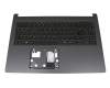 EAZAU00205A original Acer keyboard incl. topcase DE (german) black/grey with backlight