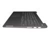 EL1K7001100 original Lenovo keyboard incl. topcase DE (german) grey/grey with backlight