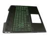 FA28B000H00 original HP keyboard incl. topcase DE (german) black/green/black with backlight