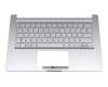 HQ207206740000 original Asus keyboard incl. topcase DE (german) silver/silver with backlight