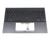 HQ2072092200 original Asus keyboard incl. topcase DE (german) grey/grey with backlight