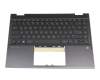 Keyboard incl. topcase DE (german) black/black/silver without backlight original suitable for HP Pavilion x360 14-dw1000