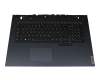 Keyboard incl. topcase DE (german) black/blue with backlight original suitable for Lenovo Legion 5-17ACH6H (82JY)