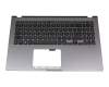 Keyboard incl. topcase DE (german) black/grey with backlight original suitable for Asus VivoBook 15 F509JA