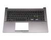 Keyboard incl. topcase DE (german) black/grey with backlight original suitable for Asus VivoBook 15 X521FL