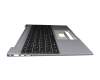 Keyboard incl. topcase DE (german) black/grey with backlight original suitable for Emdoor NS15AL