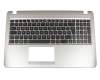 Keyboard incl. topcase DE (german) black/silver for ODD slots original suitable for Asus VivoBook X543UA