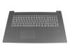 Keyboard incl. topcase DE (german) grey/grey for fingerprint scanner original suitable for Lenovo IdeaPad 330-17IKB (81DM)