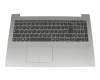 Keyboard incl. topcase DE (german) grey/silver (Fingerprint) original suitable for Lenovo IdeaPad 320-15IKB (80XL/80YE)