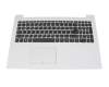 Keyboard incl. topcase DE (german) grey/white original suitable for Lenovo IdeaPad 320-15IKB (80XN)