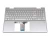 Keyboard incl. topcase DE (german) silver/silver original suitable for HP Pavilion x360 15-er0000