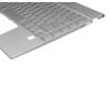 Keyboard incl. topcase DE (german) silver/silver with backlight original suitable for HP Envy 13-aq1400