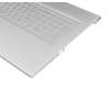 Keyboard incl. topcase DE (german) silver/silver with backlight original suitable for HP Envy 17-bw0200