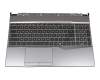 Keyboard incl. topcase IT (italian) black/grey with backlight original suitable for MSI Alpha 15 A4DE/A4DEK/A4DFR (MS-16UK)