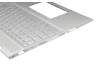 L54310-041 original HP keyboard incl. topcase DE (german) silver/silver with backlight (DIS)