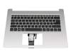 NK.I1313.0W1 original Acer keyboard incl. topcase DE (german) black/silver with backlight