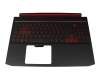 PK132K11A11 original Acer keyboard incl. topcase DE (german) black/black/red with backlight