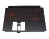 PK133361A13 original Acer keyboard incl. topcase DE (german) black/red/black with backlight (Geforce1650)